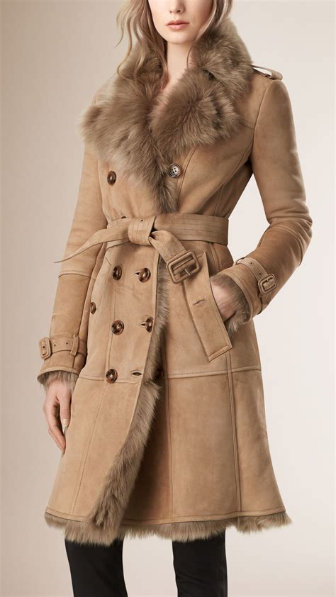 burberry shearling coat ebay|burberry shearling collar jacket.